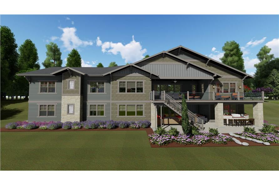 Rear View of this 4-Bedroom, 3893 Sq Ft Plan - 194-1043