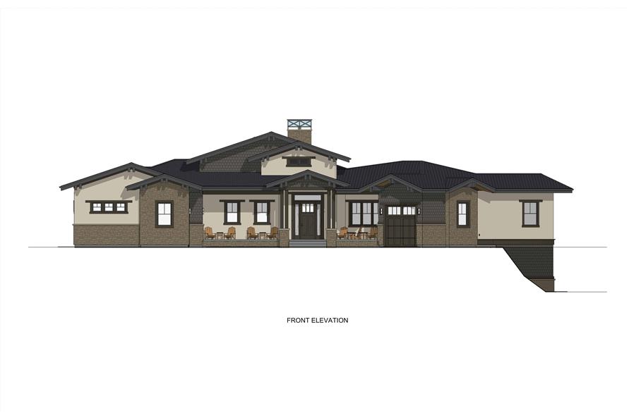 Home Plan Front Elevation of this 2-Bedroom,2659 Sq Ft Plan -194-1045