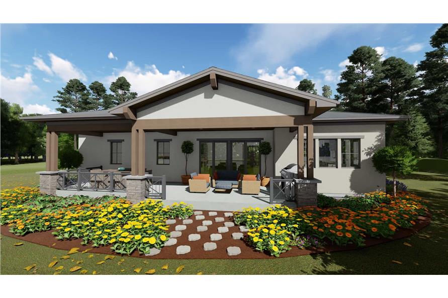 Rear View of this 3-Bedroom, 2485 Sq Ft Plan - 194-1053