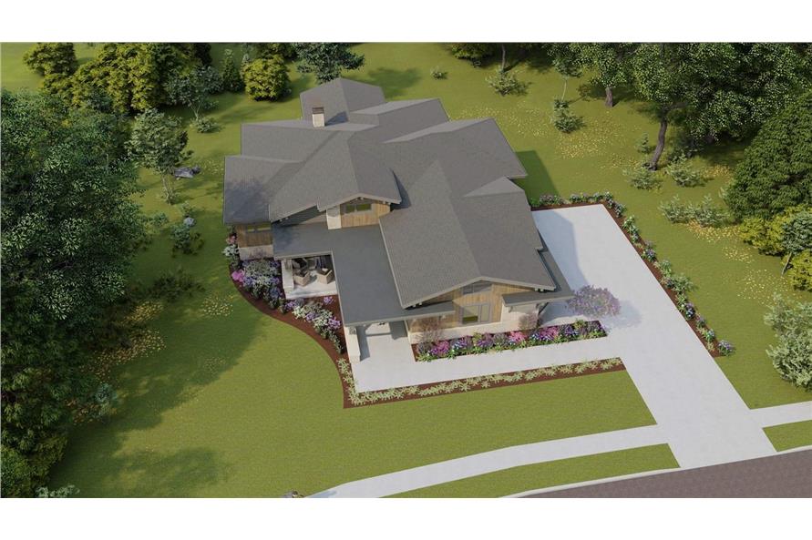 Aerial View of this 4-Bedroom, 5092 Sq Ft Plan - 194-1059