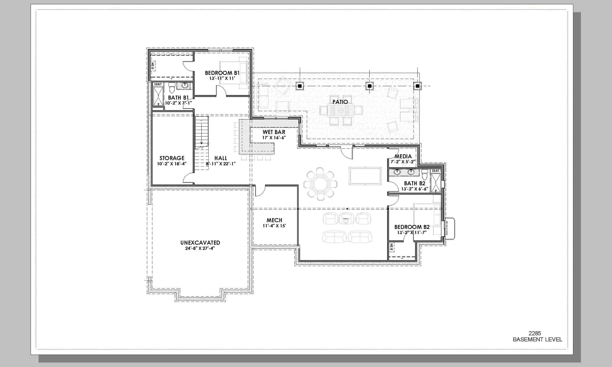 Contemporary Home Plan - 3 Bedrms, 3.5 Baths - 2729 Sq Ft - #194-1062