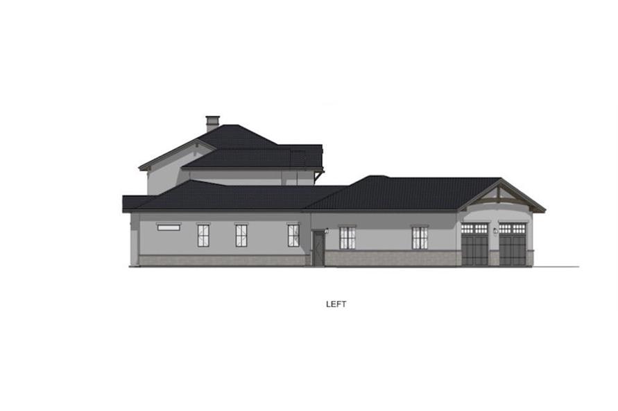 Home Plan Left Elevation of this 6-Bedroom,5419 Sq Ft Plan -194-1065