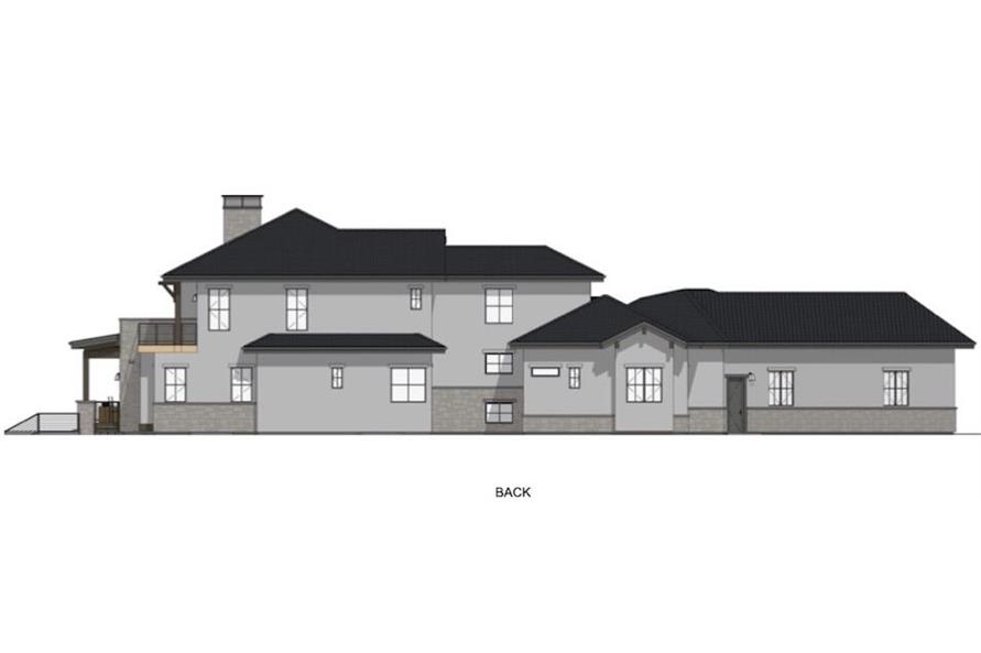 Home Plan Rear Elevation of this 6-Bedroom,5419 Sq Ft Plan -194-1065