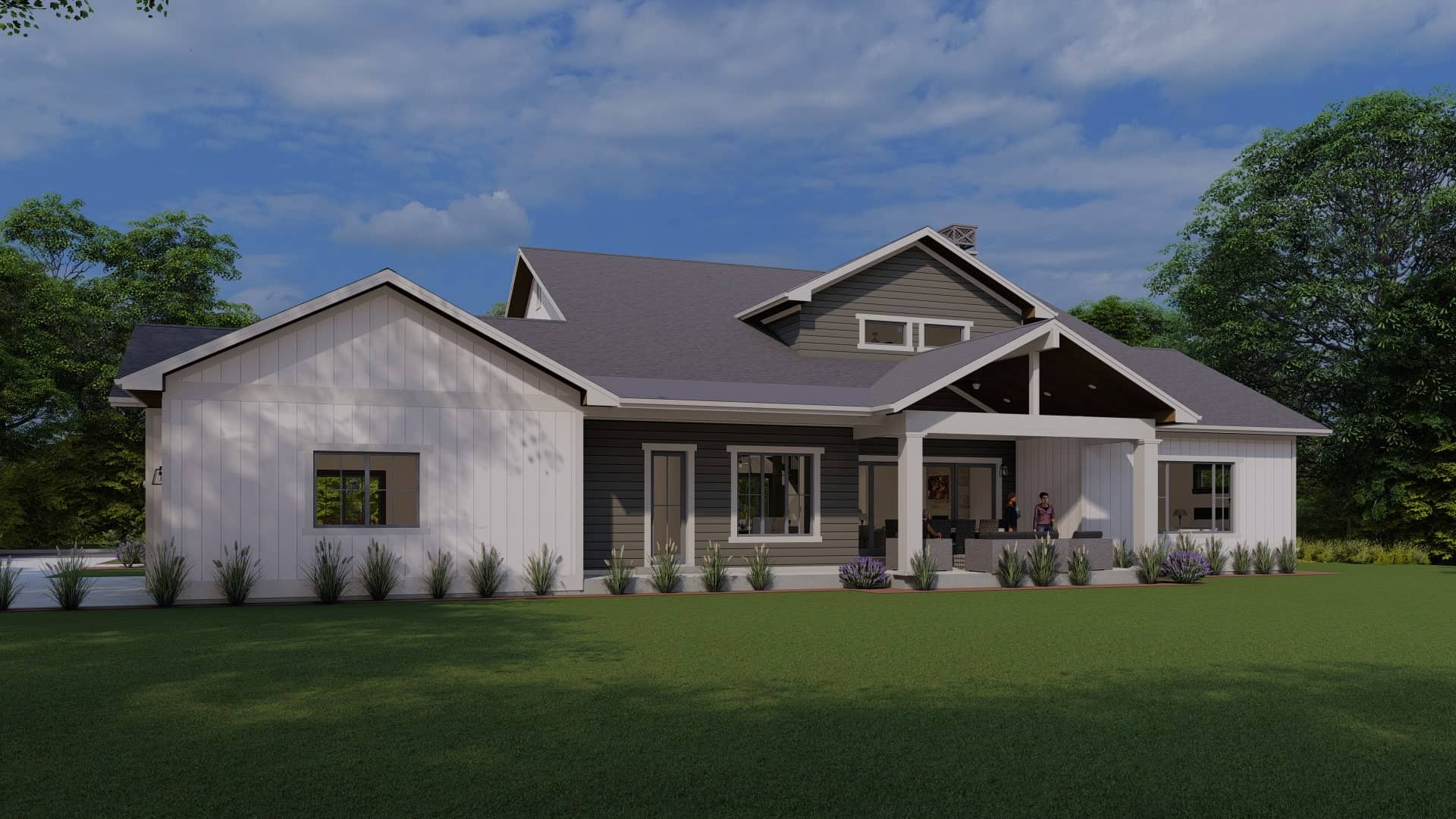 Farmhouse Home Plan - 3 Bedrms, 3.5 Baths - 4377 Sq Ft - #194-1066