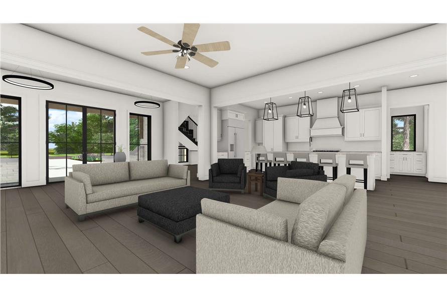 Living Room of this 4-Bedroom,4127 Sq Ft Plan -194-1074