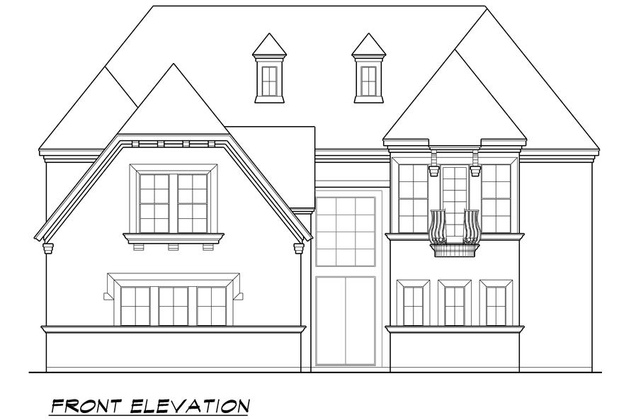 Home Plan Front Elevation of this 4-Bedroom,5742 Sq Ft Plan -195-1015