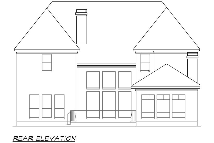 Home Plan Rear Elevation of this 4-Bedroom,5742 Sq Ft Plan -195-1015