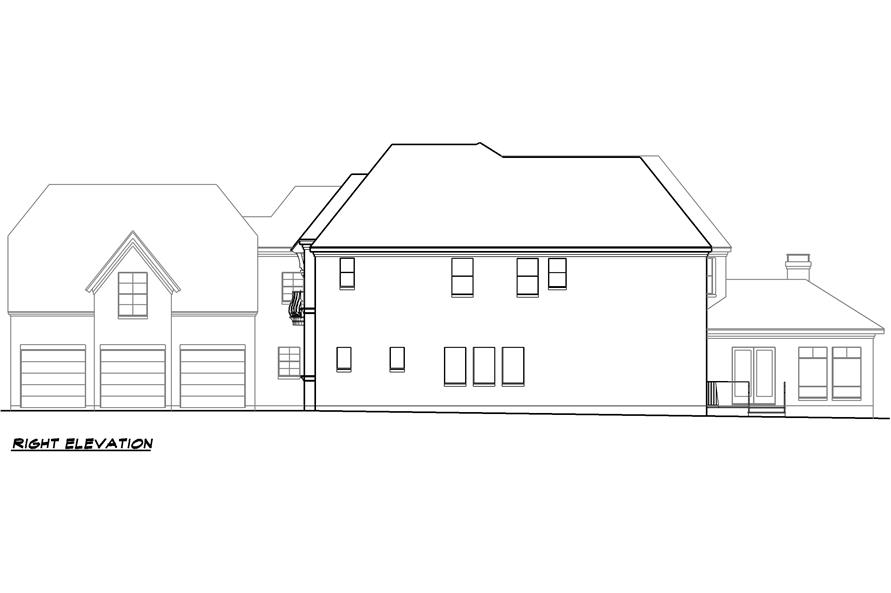 Home Plan Right Elevation of this 4-Bedroom,5742 Sq Ft Plan -195-1015