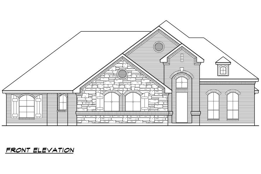 Home Plan Front Elevation of this 4-Bedroom,2929 Sq Ft Plan -195-1023