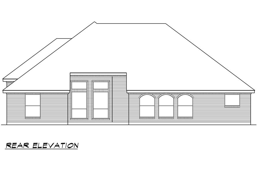 Home Plan Rear Elevation of this 4-Bedroom,2929 Sq Ft Plan -195-1023