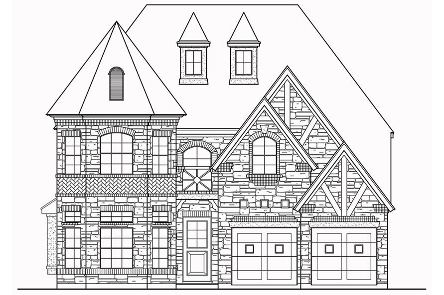 Home Plan Front Elevation of this 3-Bedroom,3407 Sq Ft Plan -195-1060