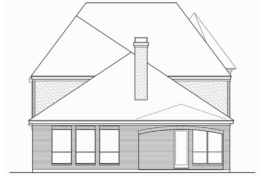 Home Plan Rear Elevation of this 3-Bedroom,3407 Sq Ft Plan -195-1060