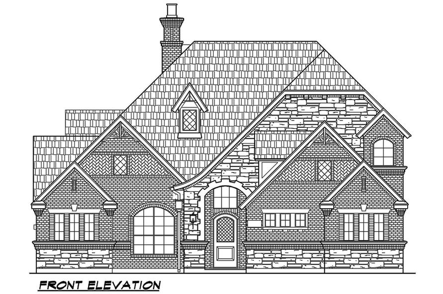 Home Plan Front Elevation of this 3-Bedroom,3047 Sq Ft Plan -195-1067