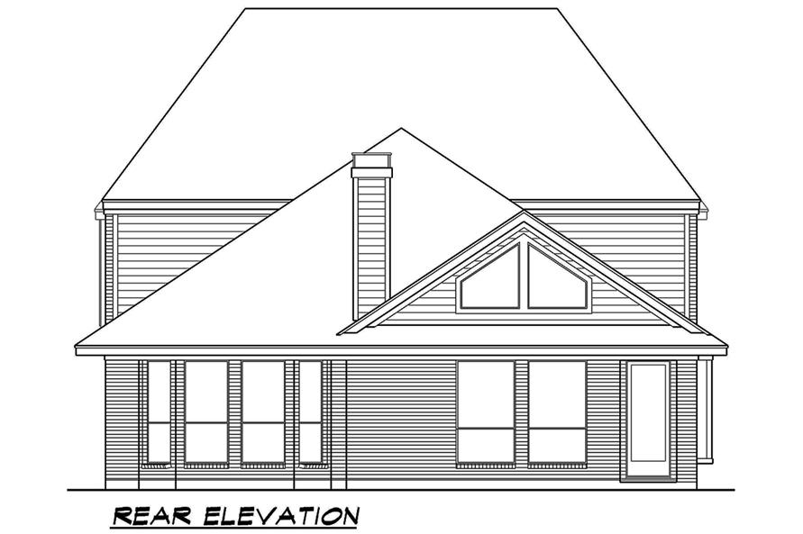 Home Plan Rear Elevation of this 3-Bedroom,3818 Sq Ft Plan -195-1075