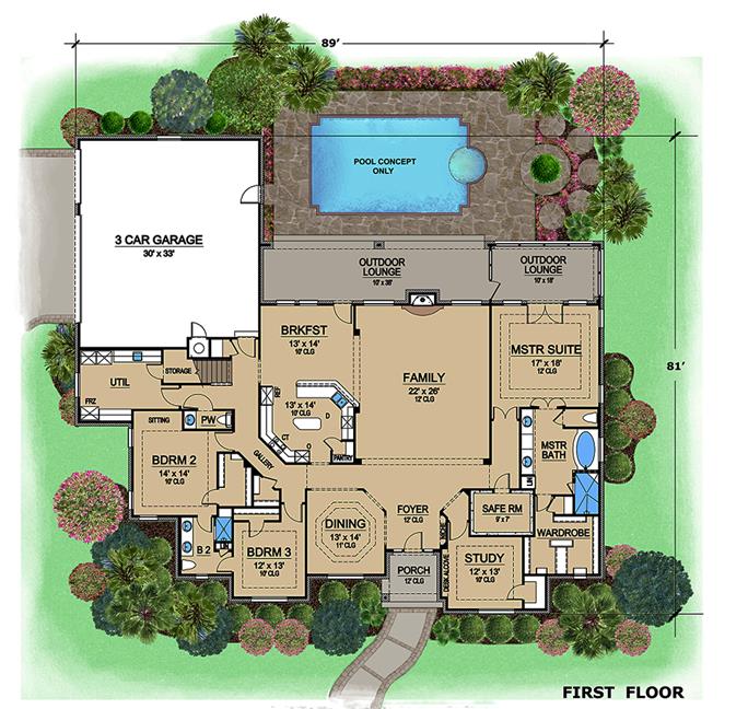 3 Bedrm, 4461 Sq Ft Tudor House Plan #195-1103