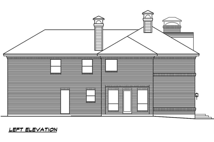 Home Plan Left Elevation of this 4-Bedroom,3525 Sq Ft Plan -195-1119