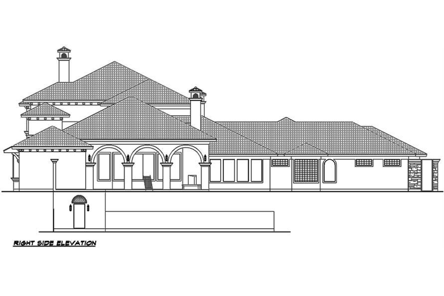 Home Plan Right Elevation of this 4-Bedroom,8647 Sq Ft Plan -195-1126