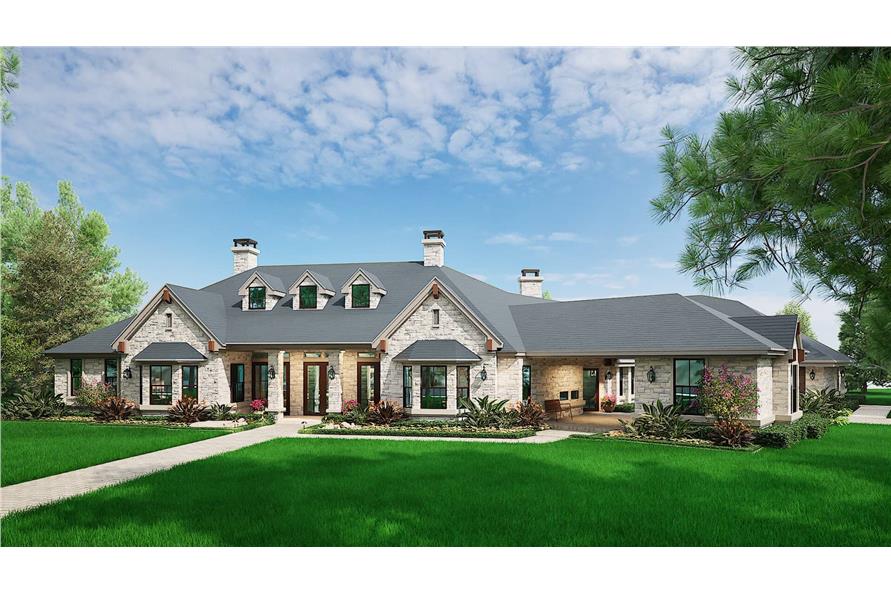 Front View of this 4-Bedroom,6610 Sq Ft Plan -195-1162