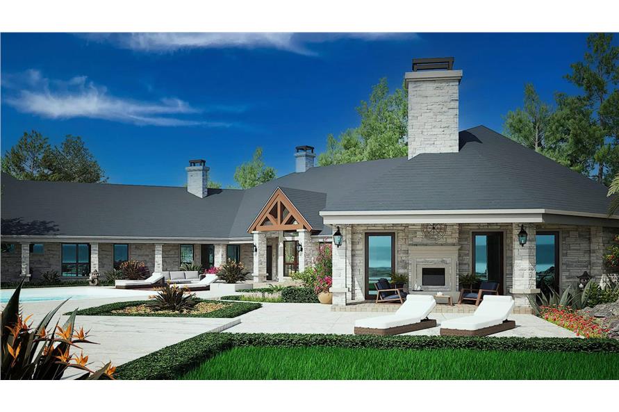Rear View of this 4-Bedroom,6610 Sq Ft Plan -195-1162