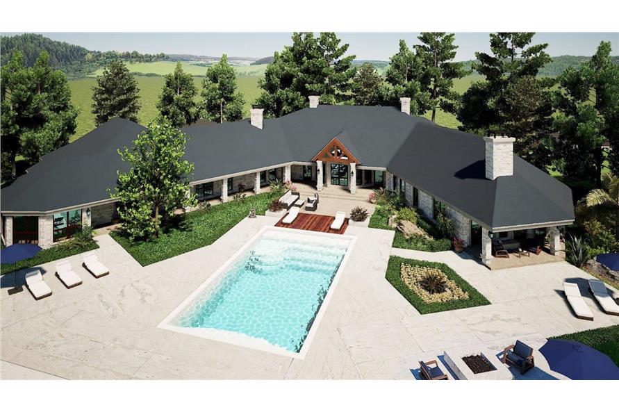 Aerial View of this 4-Bedroom,6610 Sq Ft Plan -195-1162