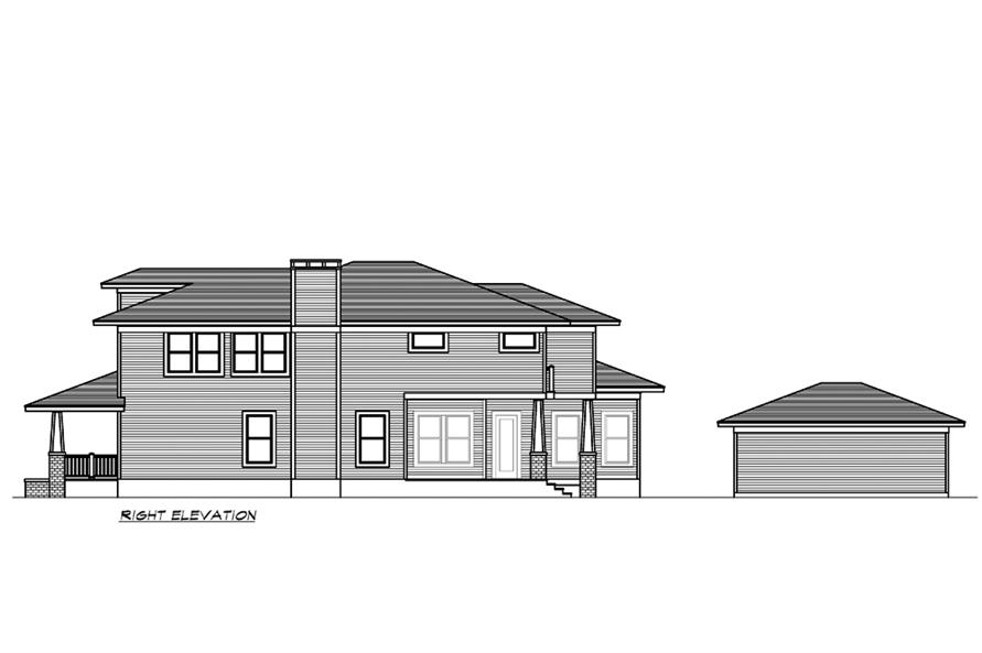 Home Plan Right Elevation of this 4-Bedroom,3245 Sq Ft Plan -195-1195