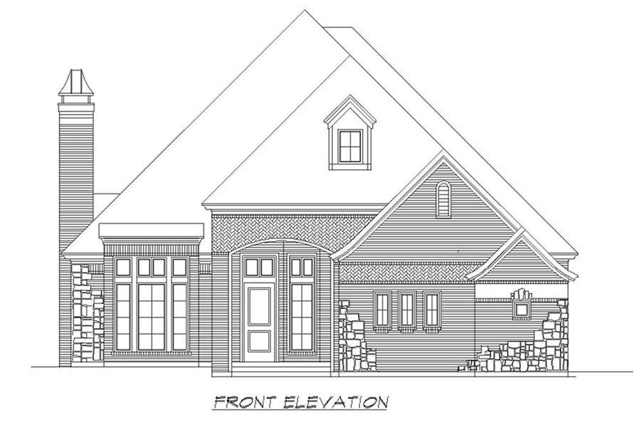 Home Plan Front Elevation of this 3-Bedroom,2572 Sq Ft Plan -195-1206