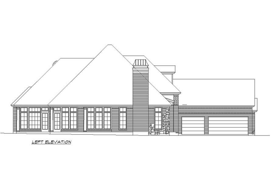 Home Plan Left Elevation of this 3-Bedroom,2572 Sq Ft Plan -195-1206