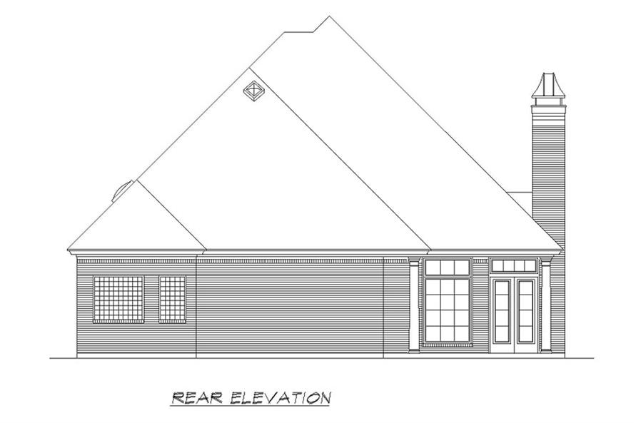 Home Plan Rear Elevation of this 3-Bedroom,2572 Sq Ft Plan -195-1206