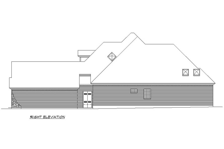 Home Plan Right Elevation of this 3-Bedroom,2572 Sq Ft Plan -195-1206