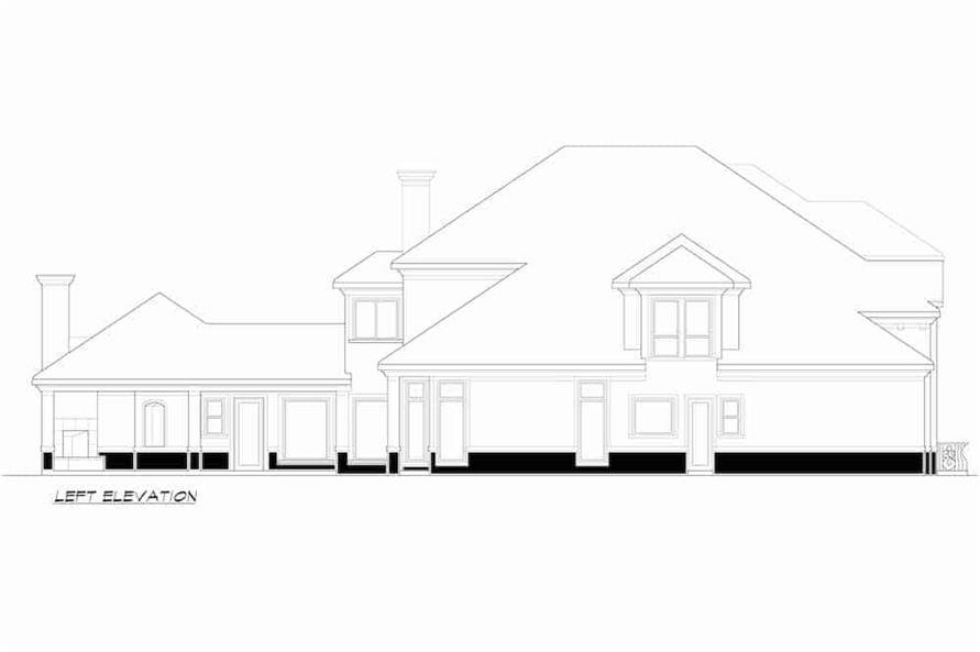 Home Plan Left Elevation of this 4-Bedroom,4998 Sq Ft Plan -195-1218