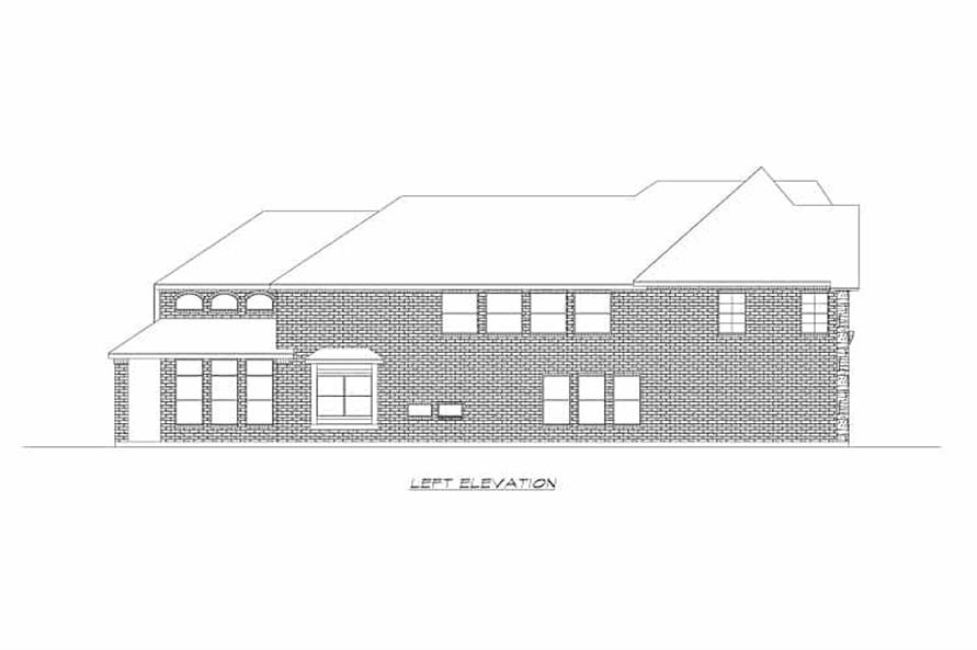 Home Plan Left Elevation of this 3-Bedroom,3827 Sq Ft Plan -195-1221