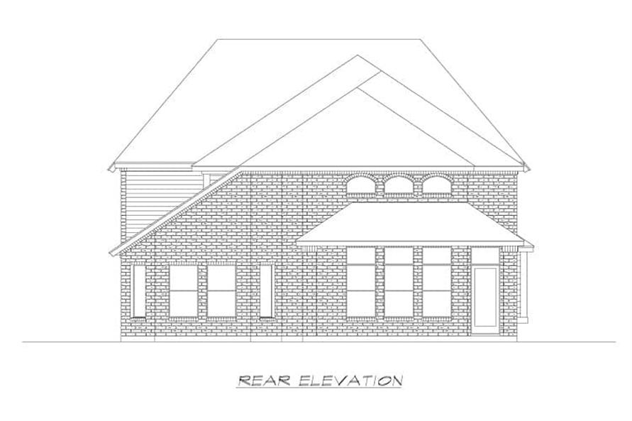 Home Plan Rear Elevation of this 3-Bedroom,3827 Sq Ft Plan -195-1221