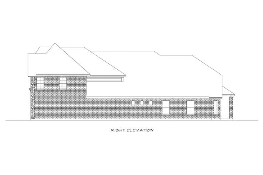 Home Plan Right Elevation of this 3-Bedroom,3827 Sq Ft Plan -195-1221