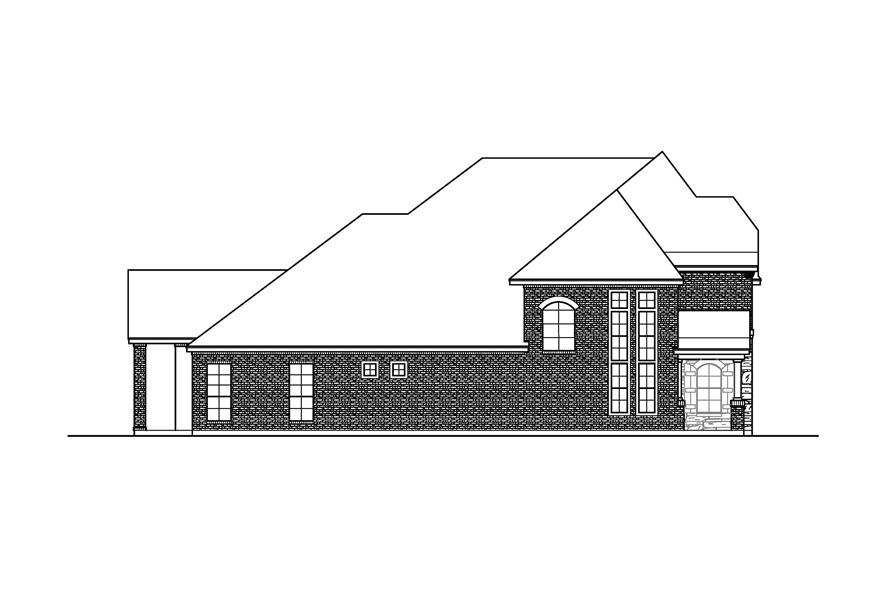 Home Plan Left Elevation of this 3-Bedroom,3603 Sq Ft Plan -195-1230