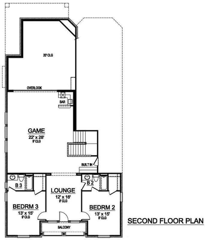 Colonial House - 3 Bedrms, 3.5 Baths - 3827 Sq Ft - Plan #195-1241