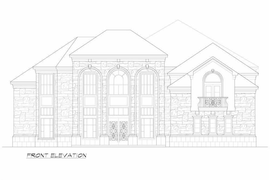 Home Plan Front Elevation of this 4-Bedroom,6744 Sq Ft Plan -195-1255