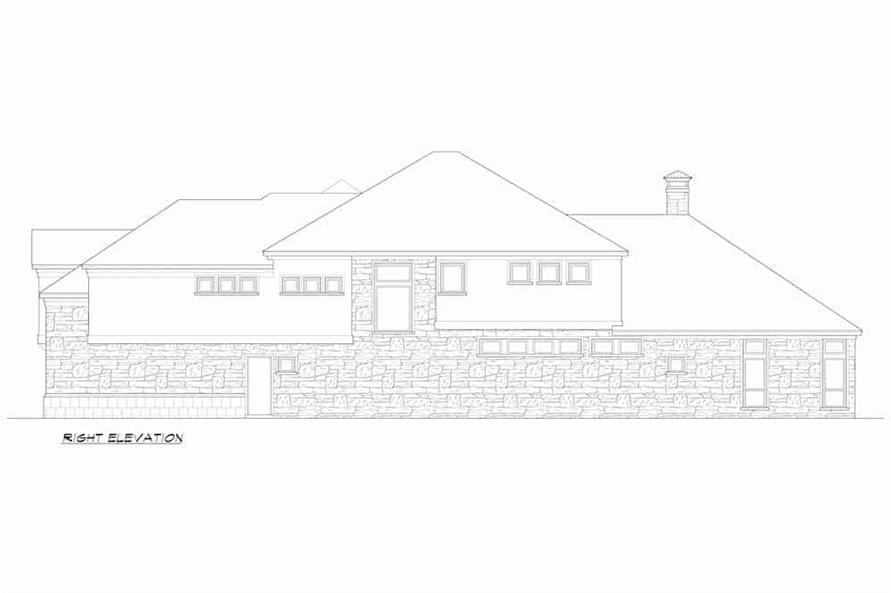 Home Plan Right Elevation of this 4-Bedroom,6744 Sq Ft Plan -195-1255