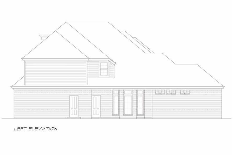 Home Plan Left Elevation of this 3-Bedroom,4153 Sq Ft Plan -195-1256