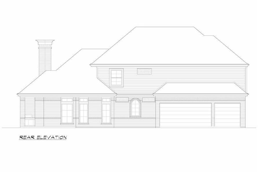 Home Plan Rear Elevation of this 3-Bedroom,4153 Sq Ft Plan -195-1256