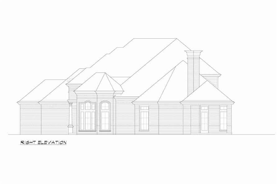 Home Plan Right Elevation of this 3-Bedroom,4153 Sq Ft Plan -195-1256