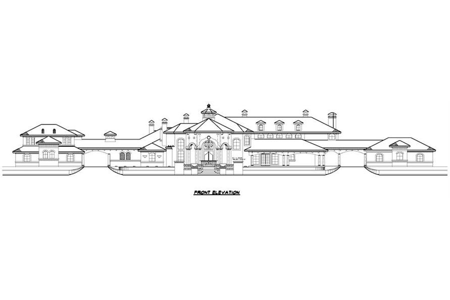 Home Plan Front Elevation of this 5-Bedroom,12291 Sq Ft Plan -195-1266