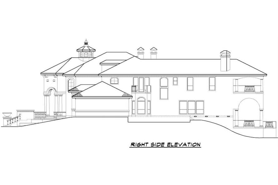 Home Plan Right Elevation of this 5-Bedroom,12291 Sq Ft Plan -195-1266