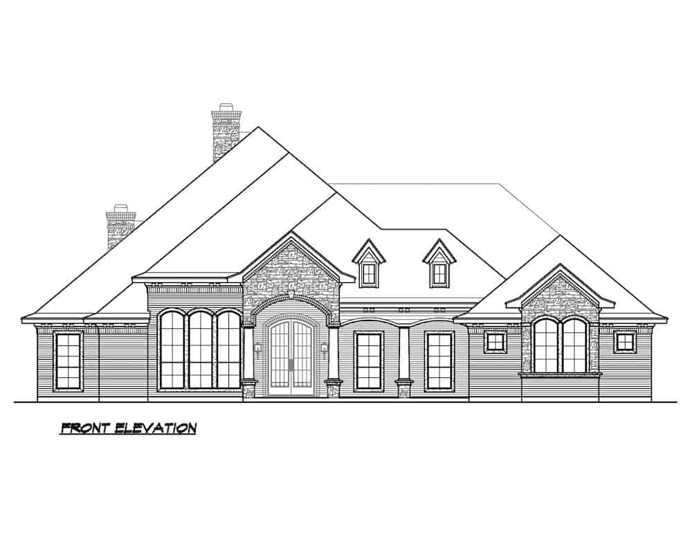 European Home - 4 Bedrms, 3 Baths - 4547 Sq Ft - Plan #195-1270