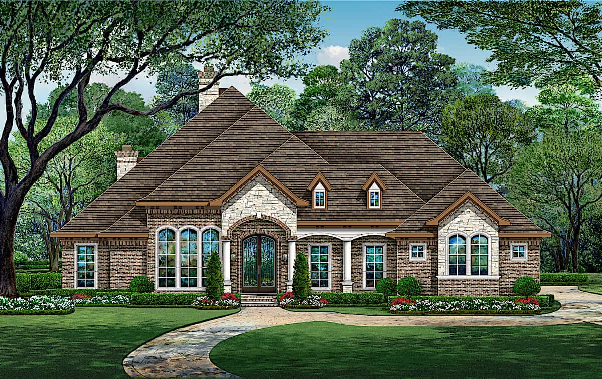 European Home - 4 Bedrms, 3 Baths - 4547 Sq Ft - Plan #195-1270