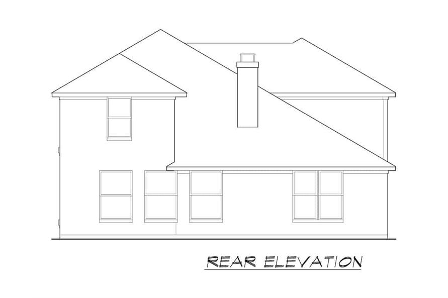 Home Plan Rear Elevation of this 3-Bedroom,2460 Sq Ft Plan -195-1278