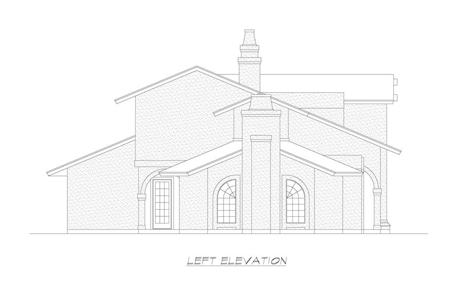 Home Plan Left Elevation of this 3-Bedroom,3628 Sq Ft Plan -195-1281