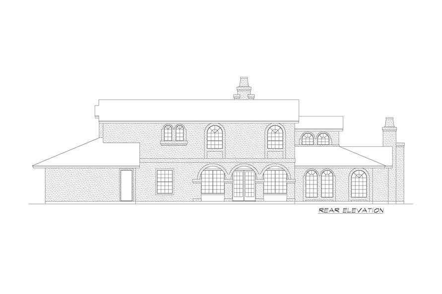 Home Plan Rear Elevation of this 3-Bedroom,3628 Sq Ft Plan -195-1281