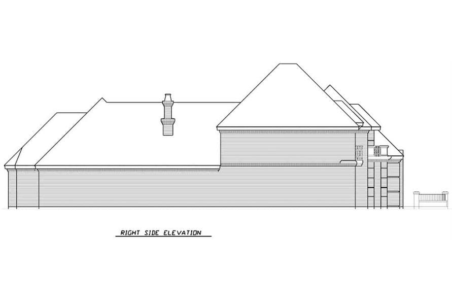 Home Plan Right Elevation of this 3-Bedroom,3288 Sq Ft Plan -195-1287