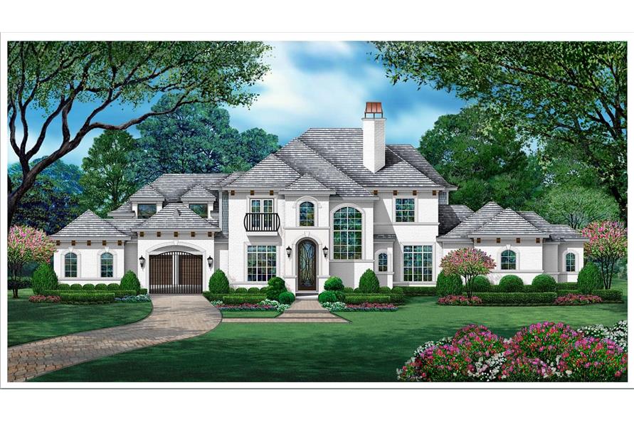 Front View of this 4-Bedroom,3937 Sq Ft Plan -195-1292