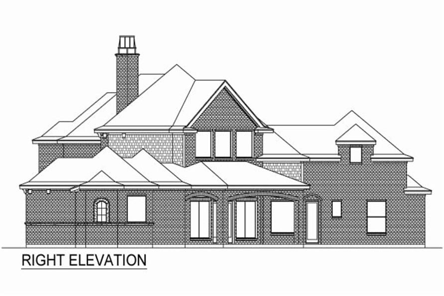 Home Plan Right Elevation of this 4-Bedroom,3937 Sq Ft Plan -195-1292